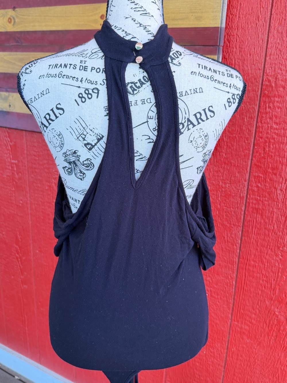 Haute Monde Black Cold-Shoulder Halter Neck Bodysuit - Picture 4 of 5